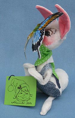 Annalee 7" Country Bunny with Butterfly on Nose - Mint - S4-76