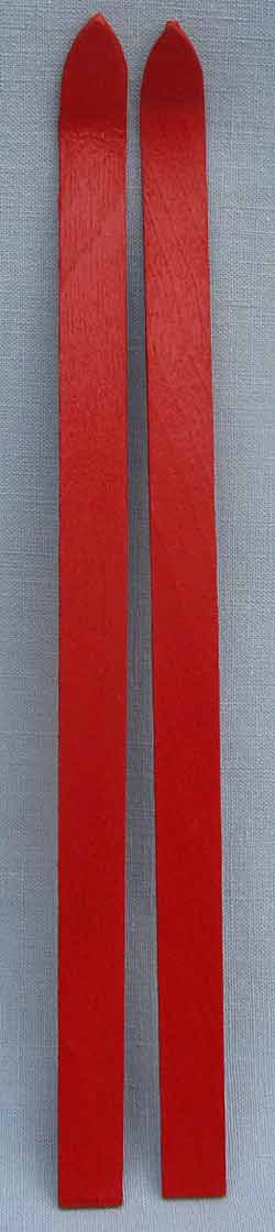 Annalee Set of 10.5" Red Wooden Skis - Mint / Near Mint - SKIWOOD