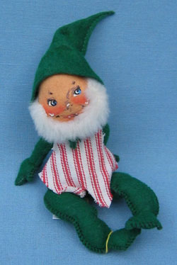 Annalee 7" Green Gnome with Red and White Vest - Mint - X18-64grr