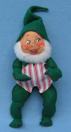 Annalee 7" Green Gnome with Red and White Vest - Mint - X18-64grrr