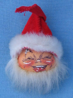 Annalee 2" Baby Face Santa Head Pin - Excellent - Z179-64xoa