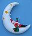 Annalee 7" Santa on White Felt Moon - Mint / Near Mint - 520083