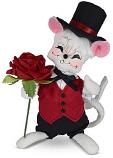 Annalee 6" Sweetheart Boy Mouse with Red Rose 2021 - Mint - 110421