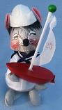 Annalee 7" Boating Sailor Mouse with Sailboat - Mint - 232086xx