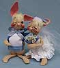 Annalee 7" Bride & Groom Bunnies in Blue - Mint - 2915-2920-93wx