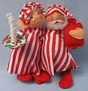 Annalee 7" Mr & Mrs Tuckered Santas - 1982 - Mint  - 510082