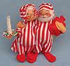 Annalee 7" Mr & Mrs Tuckered Santas - Closed Eyes - 1982 - Mint   - 510082xo