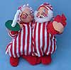 Annalee 7" Mr & Mrs Tuckered Santas - 1983 - Closed Eyes -Mint  - 510083ox