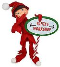 Annalee 9" Naughty Santa's Workshop Elf 2024 - Mint - 511024