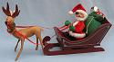 Annalee 7" Santa in Sleigh & Reindeer - 1987 - Mint / Near Mint - 511087tr