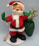 Annalee 12" Velour Santa with Toy Bag - Near Mint - 548089