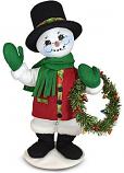 Annalee 15" Yuletide Snowman with Wreath 2024 - Mint - 560424