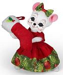 Annalee 6" Yuletide Stocking Girl Mouse 2024 - Mint - 611524