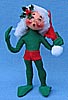 Annalee 5" Green Elf with Santa Hat - Mint - Near Mint - 734398ooh