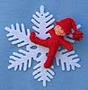 Annalee 3" Red Elf on Snowflake Ornament - Mint - 788603ox