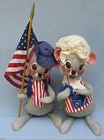 Annalee 12" Colonial Girl and Boy Mouse - Excellent - A300-301-75oxa