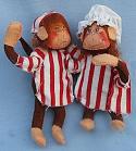 Annalee 7" Boy & Girl Nightshirt Monkeys - Near Mint - C301-73set