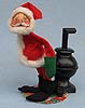 Annalee 7" Santa with Pot Belly Stove - Open Eyes - Mint - R10-81