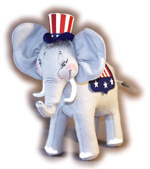 Sue Coffee's Annalee Exclusive Republican Elephant Doll